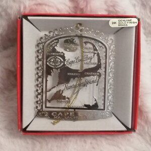 Collectible Gold Plated Brass Souvenir Ornament-- Cape Cod